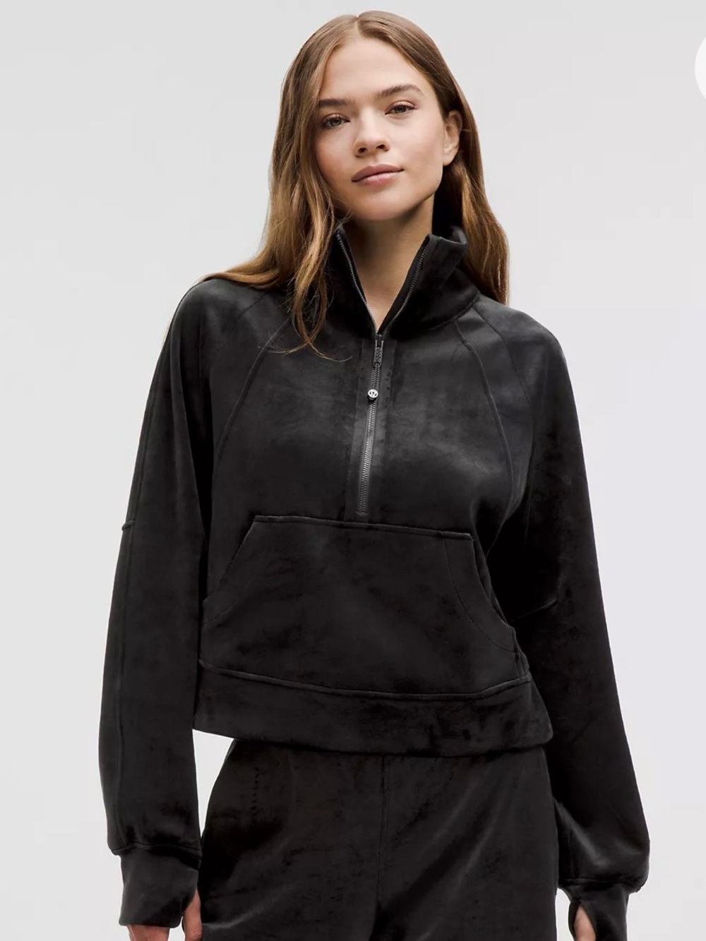 NWT Lululemon Scuba Oversized Funnel Neck Black *Velvet Size M/L